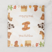 Cowboy Wild West Rodeo Verjaardag Eten Tent Plaatskaartje (Buitenkant ongevouwen)