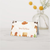 Cowboy Wild West Rodeo Verjaardag Eten Tent Plaatskaartje (Voorkant)