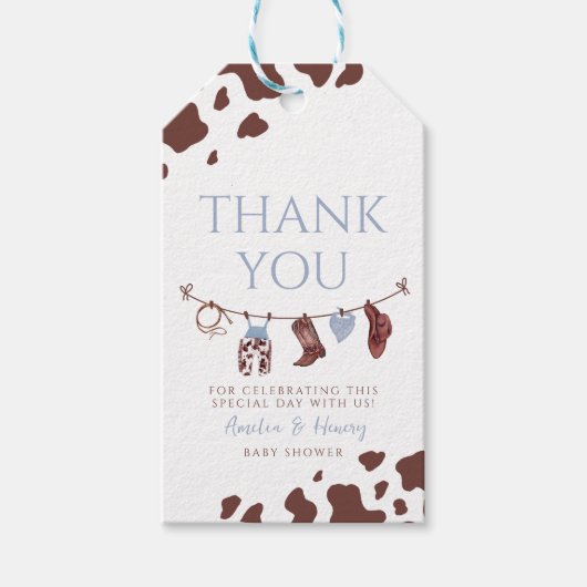 Cowboy Wild West Rodeo Western Boy Baby shower Cadeaulabel (Voorkant)