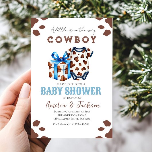 Cowboy Wild West Rodeo Western Boy Baby shower Kaart