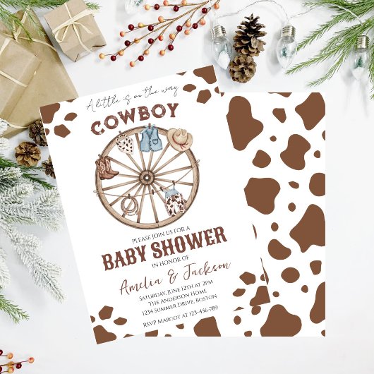 Cowboy Wild West Rodeo Western Boy Baby shower Kaart