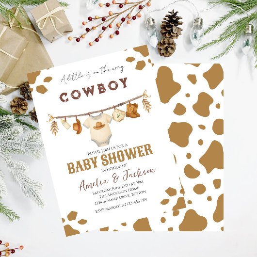 Cowboy Wild West Rodeo Western Boy Baby Shower  Kaart