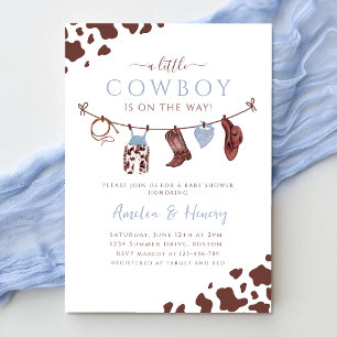 Cowboy Wild West Rodeo Western Boy Baby shower Kaart
