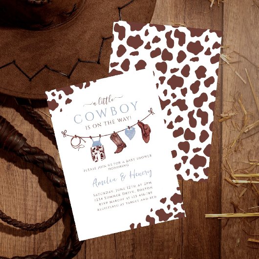 Cowboy Wild West Rodeo Western Boy Baby shower Kaart