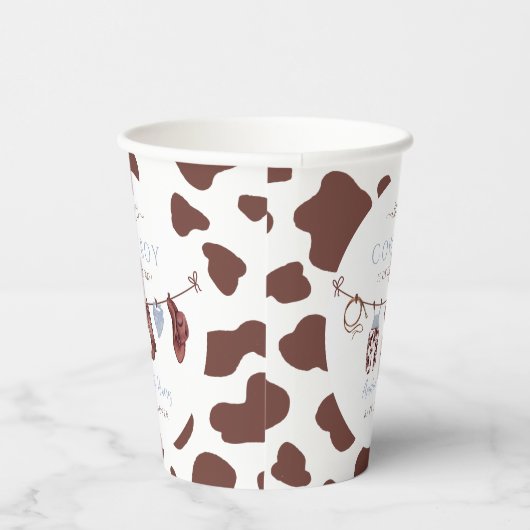 Cowboy Wild West Rodeo Western Boy Baby shower Papieren Bekers (Rechts)