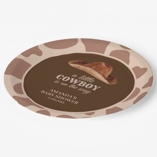 Cowboy Wild West Rodeo Western Boy Baby Shower  Papieren Bordje (Gekanteld)