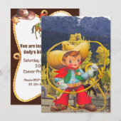 Cowboy Wild West Toevoegen Boy's Details Verjaarda Kaart (Voorkant / Achterkant)