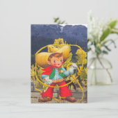 Cowboy Wild West Toevoegen Boy's Details Verjaarda Kaart (Staand voorkant)