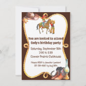 Cowboy Wild West Toevoegen Boy's Details Verjaarda Kaart (Achterkant)