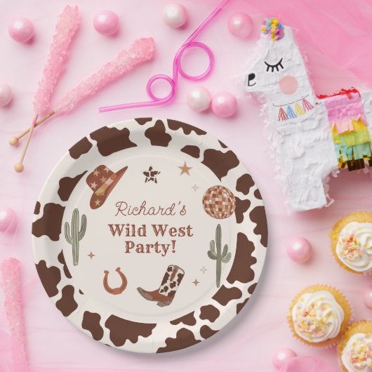Cowboy Wild West verjaardagsfeestje voor jongens Papieren Bordje (Feest)