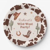 Cowboy Wild West verjaardagsfeestje voor jongens Papieren Bordje (Voorkant)
