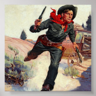 Cowboy Wild West Vintage Poster