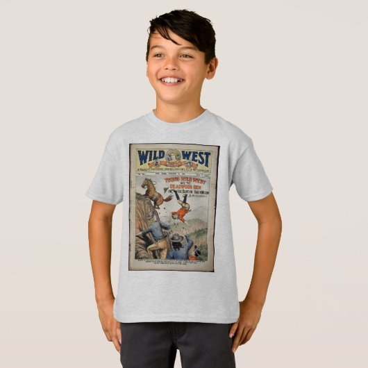 Cowboy Wild West Weekly Hoesje Boy T-Shir T-shirt (Voorkant volledig)