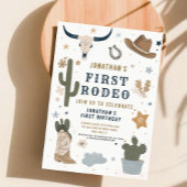 Cowboy Wild Western Eerste Rodeo Eerste Verjaardag Kaart