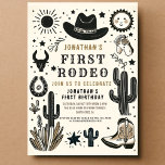 Cowboy Wild Western Eerste Rodeo Eerste Verjaardag Kaart<br><div class="desc">Cowboy Wild Western Eerste Rodeo Eerste Verjaardag 1e</div>