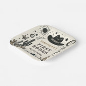 Cowboy Wild Western Eerste Rodeo Eerste Verjaardag Papieren Bordje (Gebogen)