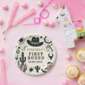 Cowboy Wild Western Eerste Rodeo Eerste Verjaardag Papieren Bordje (Feest)