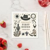 Cowboy Wild Western Eerste Rodeo Eerste Verjaardag Servet (Insitu)