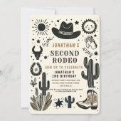 Cowboy Wild Western Tweede Rodeo Verjaardag 2e Kaart (Voorkant)