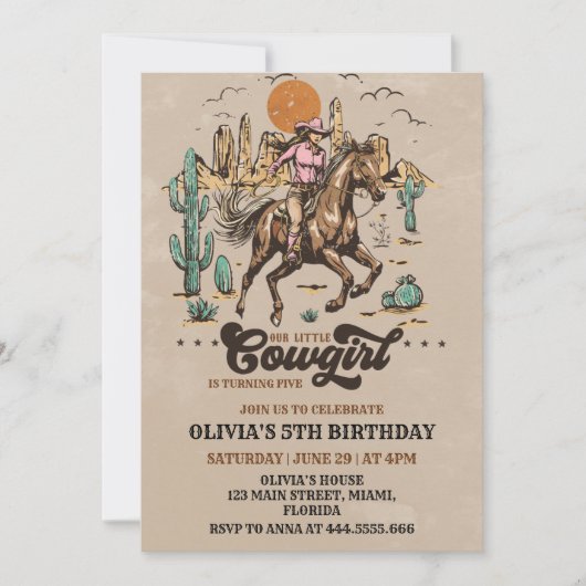 Cowboy Wild Western verjaardagsuitnodiging Kaart (Voorkant)