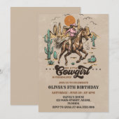 Cowboy Wild Western verjaardagsuitnodiging Kaart (Voorkant / Achterkant)