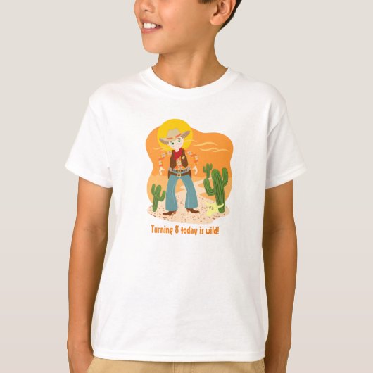 Cowboy Wilde jarig T-shirt (Voorkant)