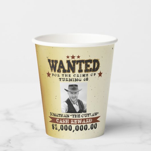 Cowboy wilde Poster verjaardag Papieren Bekers (Voorkant)