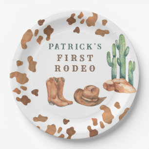 Cowboy Wilde Westen 1e Rodeo Verjaardagsfeestje Papieren Bordje