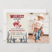 Cowboy Wildest in het Westen 3e verjaardag foto Kaart (Voorkant)