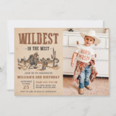 Cowboy Wildest in het Westen 3e verjaardag foto Kaart (Voorkant)