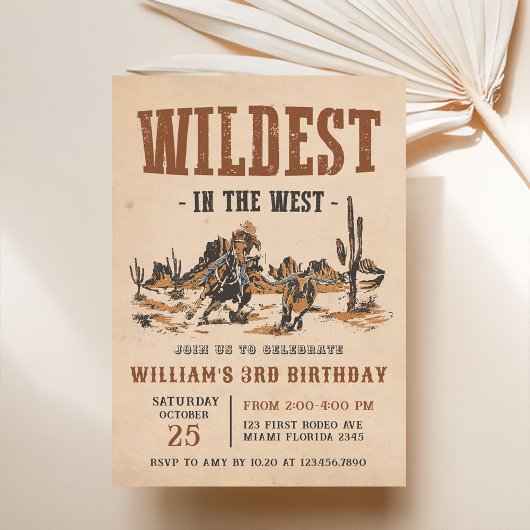 Cowboy Wildest in het Westen 3e verjaardag Kaart