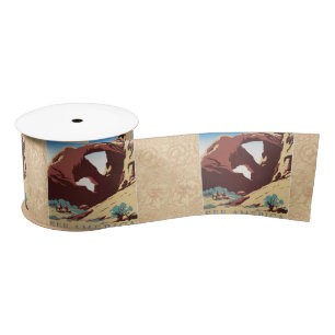 Cowboy Woestijn Vintage Western Paarden  Satijnen Lint