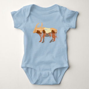 Cowboy Woestijn Zonsopgang Vee Stier Cactus Romper