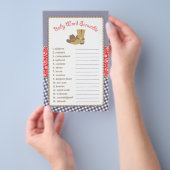 Cowboy Woordzoek Baby Shower Spel Flyer (Hand)