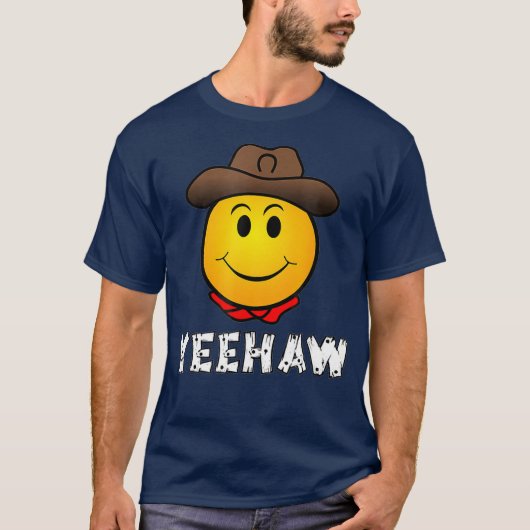 Cowboy Yeehaw Emoji T shirt Western Rodeo T-shirt (Voorkant)