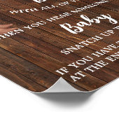 Cowboy zeg niet Baby Clothespin Baby shower Game Poster (Hoek)