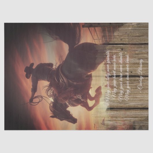 Cowboy zegent Western Man Bronco Horse Tissuepapier (Voorkant)