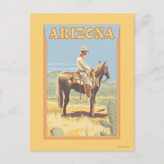 Cowboy (zijdelings Uitzicht) Arizona Briefkaart (Voorkant)
