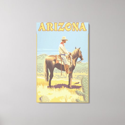 Cowboy (zijdelings Uitzicht) Arizona Canvas Afdruk (Voorkant)
