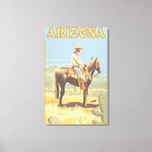 Cowboy (zijdelings Uitzicht) Arizona Canvas Afdruk