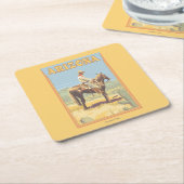 Cowboy (zijdelings Uitzicht) Arizona Kartonnen Onderzetters (Schuin)