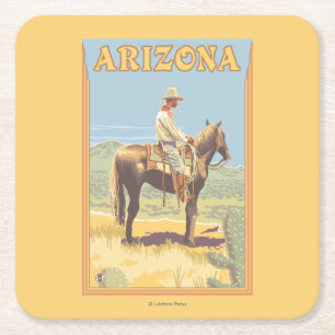 Cowboy (zijdelings Uitzicht) Arizona Kartonnen Onderzetters