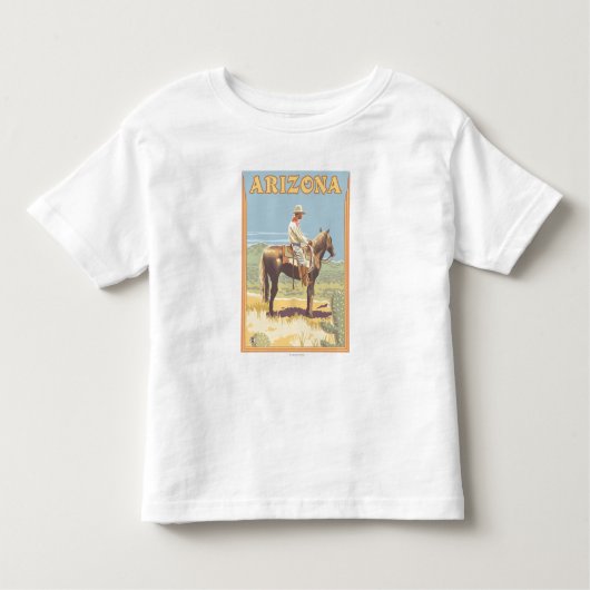 Cowboy (zijdelings Uitzicht) Arizona Kinder Shirts (Voorkant)