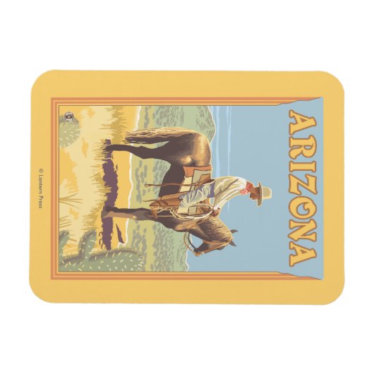 Cowboy (zijdelings Uitzicht) Arizona Magneet (Horizontaal)