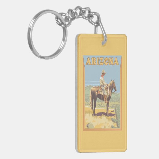 Cowboy (zijdelings Uitzicht) Arizona Sleutelhanger (Voorkant Links)