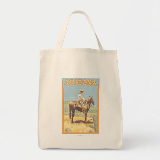 Cowboy (zijdelings Uitzicht) Arizona Tote Bag (Voorkant)