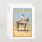 Cowboy (zijdelings Uitzicht) Colorado Briefkaart (Voorkant / Achterkant)