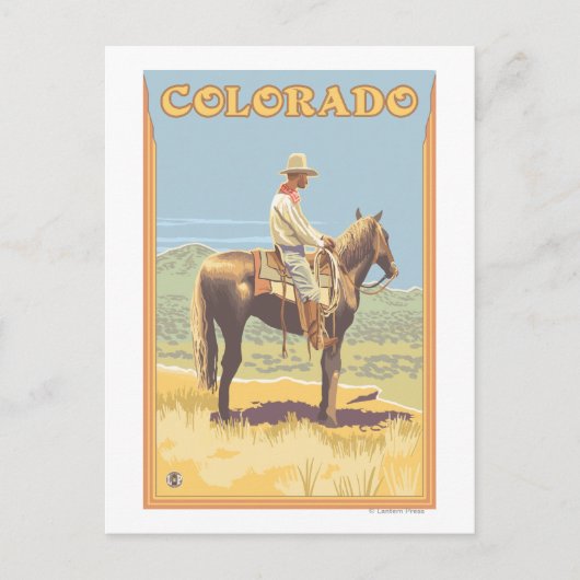 Cowboy (zijdelings Uitzicht) Colorado Briefkaart (Voorkant)