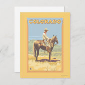 Cowboy (zijdelings Uitzicht) Colorado Briefkaart (Voorkant / Achterkant)