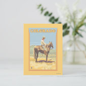 Cowboy (zijdelings Uitzicht) Colorado Briefkaart (Staand voorkant)